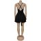Fashion women's summer sexy camisole V-neck backless jumpsuit short skirt