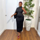 Round neck sleeveless foreign trade dress with milk silk splicing and fur style, wrapped in buttocks and long skirt