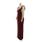 Women's sexy V-neck sexy long dress, new product showing slimming and backless temperament dress for women