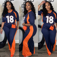 Half sleeved top paired with slim fit pants, fashionable and casual two-piece set, women's comfortable set