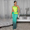Fashionable women's summer sexy diagonal shoulder bag arm gradient dress
