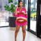 Women's striped sweater fashionable casual hip tight pants set