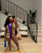 Women's sexy hollow out perspective lapel knitted shorts set