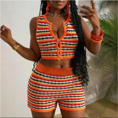 Women's sexy women's knitted shorts set