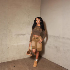 Loose casual fringe jeans