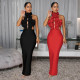 Hot selling dresses, sexy necklaces, big flower evening dresses, women's dresses