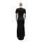Fashionable round neck printed casual dress with milk silk splicing lace long skirt, fashionable women's clothing