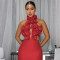 Hot selling dresses, sexy necklaces, big flower evening dresses, women's dresses