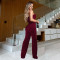 Fashionable women's casual sexy strapless metal buckle jumpsuit new