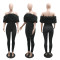 New One Shoulder Hairy Spliced Milk Silk jumpsuit Slimming Pants