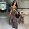 Fashionable women's sexy printed snake patterned suspender dress new style