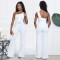 Fashionable women's summer elegant decoration buckle diagonal shoulder jumpsuit new