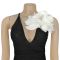 Fashion women's summer white flower suspender high-end dress