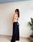 Personalized wave line splicing sleeveless wide leg jumpsuit