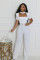 Personalized elegant scarf short sleeved wide leg jumpsuit