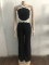 Personalized wave line splicing sleeveless wide leg jumpsuit