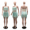 Strapless top paired with hip hugging skirt, fashionable tassel two-piece set for women's wear
