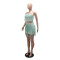 Strapless top paired with hip hugging skirt, fashionable tassel two-piece set for women's wear