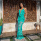 New sexy deep V-strap printed slim long skirt dress
