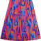 Fashionable women's elegant ruffled shoulder strap printed dress new