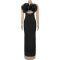 Fashionable women's sexy lace chest flower backless suspender dress