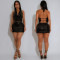 Fashion women's sexy backless sequined top and short skirt two-piece set