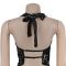 Fashion women's sexy backless sequined top and short skirt two-piece set