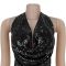 Fashion women's sexy backless sequined top and short skirt two-piece set