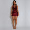 Fashion women's sexy backless sequined top and short skirt two-piece set