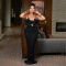 Fashionable women's sexy lace chest flower backless suspender dress