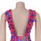 Fashionable women's elegant ruffled shoulder strap printed dress new
