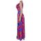 Fashionable women's elegant ruffled shoulder strap printed dress new