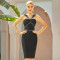 Fashionable women's elegant rhinestone high-end exquisite suspender dress