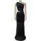 Fashionable women's sexy slanted shoulder see through mesh backless dress