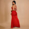 Fashionable women's sexy slanted shoulder see through mesh backless dress