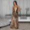 Fashionable women's sexy suspender elegant ball sparkling dress