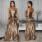 Fashionable women's sexy suspender elegant ball sparkling dress