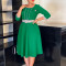 New women's fashionable and elegant round neck patchwork dress
