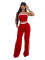 Sexy and fashionable solid color chest wrapped women's two-piece set