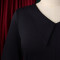 Large size women's autumn fashion temperament elegant solid color lapel dress
