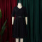 Large size women's autumn fashion temperament elegant solid color lapel dress
