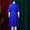 Large size women's autumn fashion temperament elegant solid color lapel dress