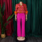 Printed shirt wide leg pants two-piece set