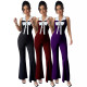 Sexy and fashionable solid color sleeveless V-neck women's jumpsuit