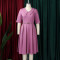 Large size women's autumn fashion temperament elegant solid color lapel dress