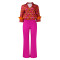 Printed shirt wide leg pants two-piece set