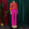 Printed shirt wide leg pants two-piece set