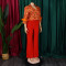 Printed shirt wide leg pants two-piece set