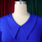 Large size women's autumn fashion temperament elegant solid color lapel dress