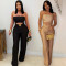 Fashion women's summer new slim fit elastic casual jumpsuit